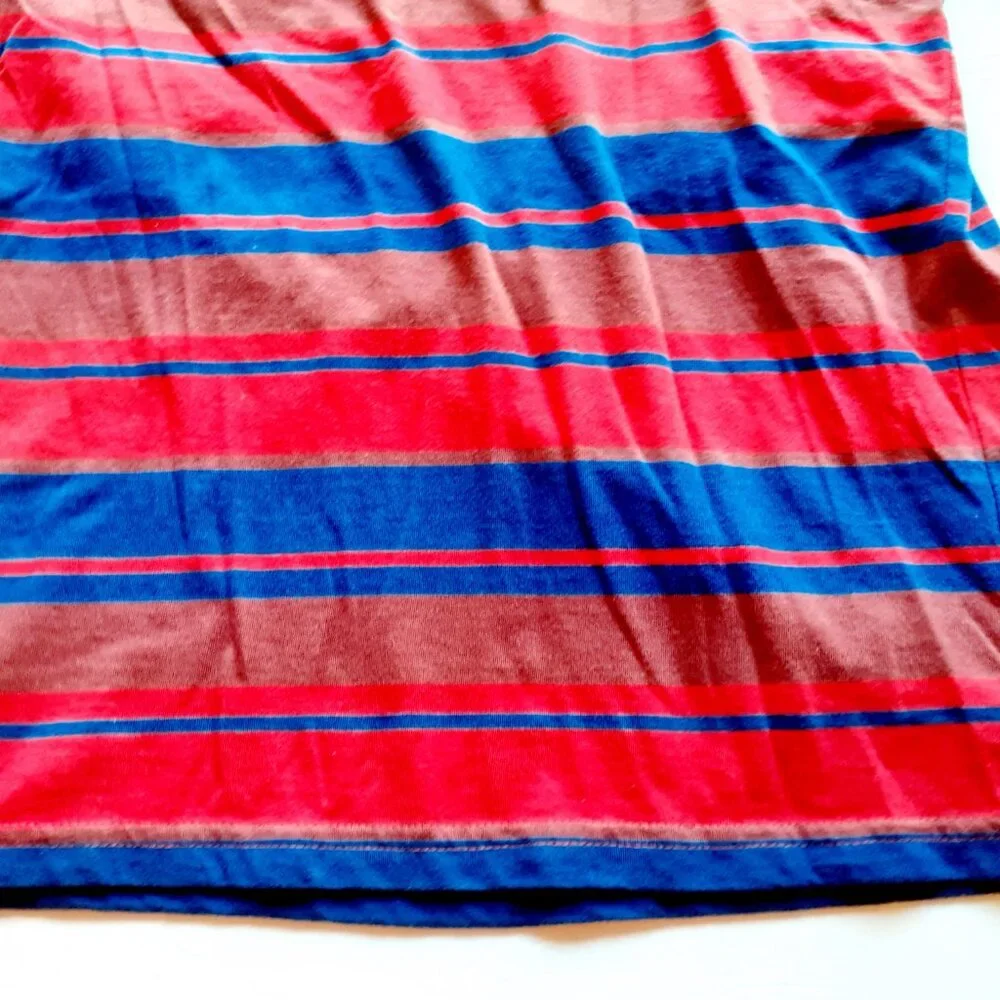 Sonoma Boys T-Shirt Red Blue Stripe Long Sleeve Size Large